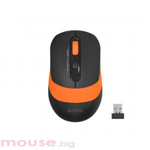 Оптична мишка A4tech FG10S Fstyler, безжична безшумна, Черен/Оранжев