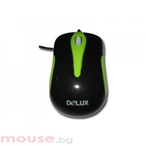 Мишка DELUX DLM-115/USB/BLACK/GREEN USB
