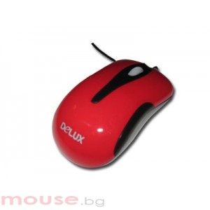 Мишка DELUX DLM-115/USB/RED/BLACK USB