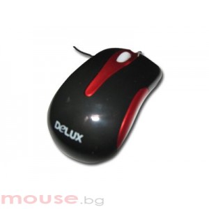 Мишка DELUX DLM-115/USB/BLACK/RED USB