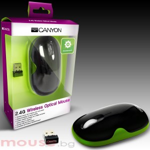 Мишка CANYON CNR-MSOW01N, оптична, USB 2.0, Green