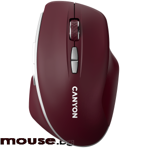 Мишка CANYON MW-21, 2.4 GHz Wireless mouse ,with 7 buttons, DPI 800/1200/1600, Battery: AAA*2pcs,Burgundy Red,72*117*41mm, 0.075kg