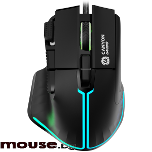 Геймърска мишка CANYON Fortnax GM-636, 9keys Gaming wired mouse,Sunplus 6662, DPI up to 20000, Huano 5million switch, RGB lighting effects, 1.65M braided cable, ABS material. size: 113*83*45mm, weight: 102g, Black