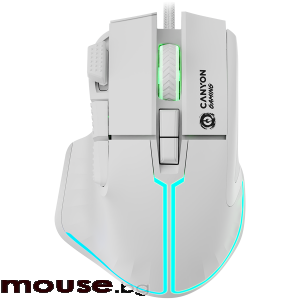 Геймърска мишка CANYON Fortnax GM-636, 9keys Gaming wired mouse,Sunplus 6662, DPI up to 20000, Huano 5million switch, RGB lighting effects, 1.65M braided cable, ABS material. size: 113*83*45mm, weight: 102g, White