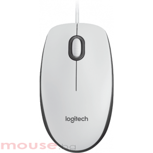 Жична оптична мишка LOGITECH M100, USB, Бял