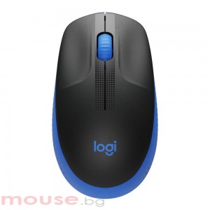 Безжична оптична мишка LOGITECH M190 Full-Size, USB, 1000 dpi, 3 бутона, Син