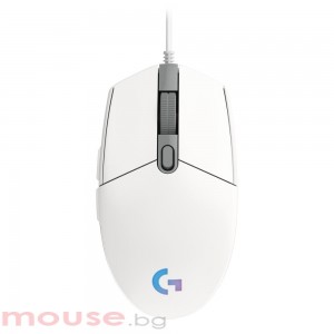 Геймърска мишка Logitech G102 LightSync, RGB, Оптична, Жична, USB, Бяла