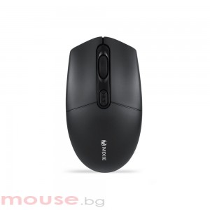 Мишка Mixie R520S, Безжична, Тиха, USB, 4D, Черен 