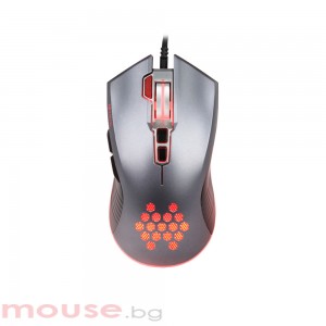 Геймърска мишка Mixie M10, Оптична, 8D, RGB, Сив 