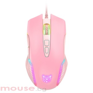 Геймърска мишка Onikuma CW905, Optical, 7D, RGB, Pink - 766