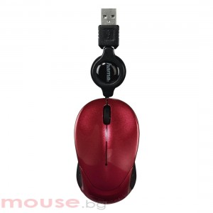 Мини оптична мишка HAMA Pesaro USB 1200 dpi Червен