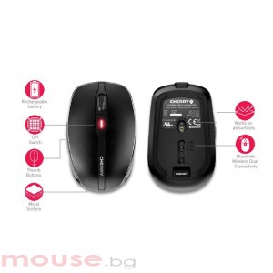 Безжична мишка CHERRY MW 8 ADVANCED, USB, Bluetooth/2.4Ghz, Черна