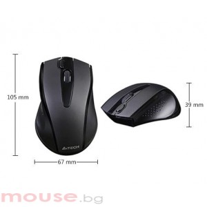 Безжична безшумна мишка A4tech V-Track G9-500FS, 2.4GZ, Черен