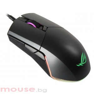Геймърска мишка ASUS ROG Pugio RGB, 7200 DPI, 150 IPS и 30 грама ускорение, издръжливост 50 милиона клика