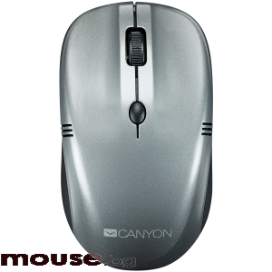 Мишка CANYON Безжичен, 4 buttons, DPI 800/1200/1600, dark gray pearl glossy