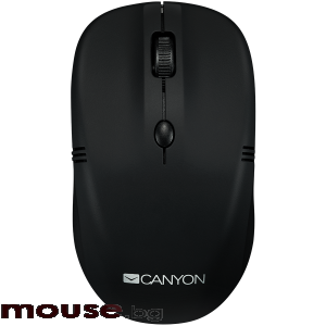 Мишка CANYON Безжичен, 4 buttons, DPI 800/1200/1600, rubber coating black