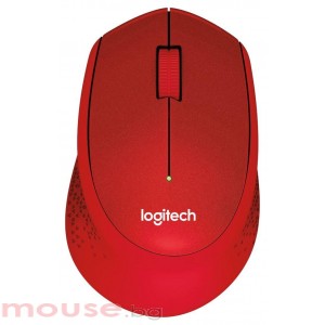 Безжична оптична мишка LOGITECH M330 Silent Plus, Червена, USB