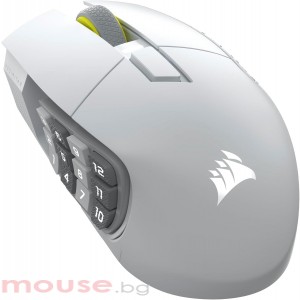 Геймърскa оптична мишка CORSAIR SCIMITAR ELITE WIRELESS SE White, 33000 DPI