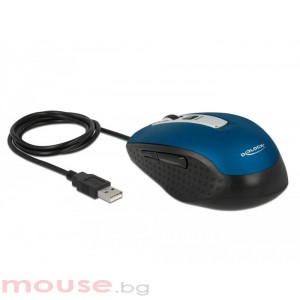 Оптична мишка DeLock, USB-A, 5 бутона, Кабел 1.5 м.