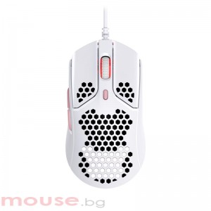 Геймърска мишка HyperX Pulsefire Haste, RGB, USB 2.0, Бял/Розов