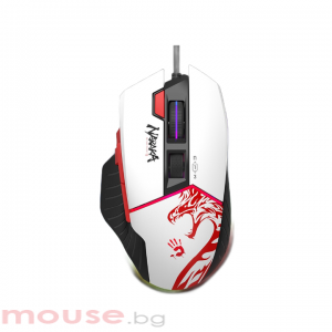 Геймърска мишка A4tech bloody W95 Max Extra Fire, Жична, 12000 cpi, Naraka,Черен/Бял