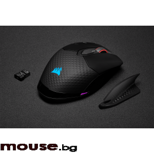 Геймърска мишка Corsair Dark Core RGB Pro SE Wireless with SLIPSTREAM Technology, FPS/MOBA (8 програмируеми бутона, 3 профилa, RGB LED, 18 000 dpi, до 2000Hz, Qi® Wireless charging, Wireless & USB, Black)