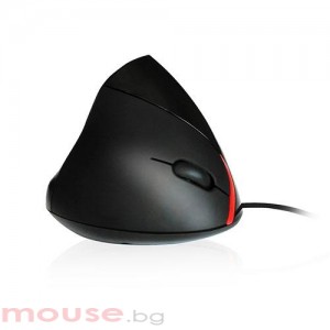 Оптична мишка Ewent EW3156, Жична, Вертикална, 1000 dpi, USB, Черна