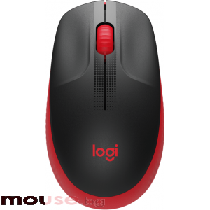 Безжична оптична мишка LOGITECH M190 Full-Size, USB, 1000 dpi, 3 бутона, Червен