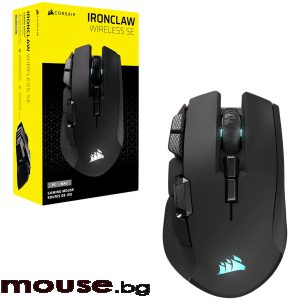 Геймърска мишка CORSAIR IRONCLAW WIRELESS SE Gaming Mouse, Wireless, Backlit RGB LED, 26000 DPI, ...