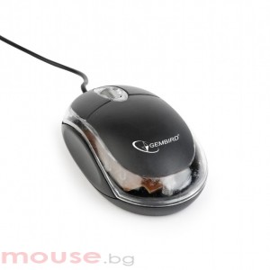 Мишка GEMBIRD MUS-U-01-BKT Optical mouse, USB, черно/прозрачно