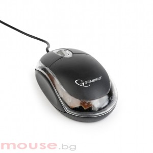 Мишка GEMBIRD MUS-U-01-BKT Optical mouse, USB, черно/прозрачно