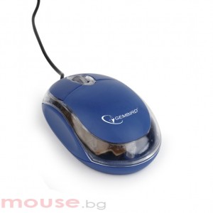 Мишка GEMBIRD MUS-U-01-BT Optical mouse, USB, синьо/прозрачно