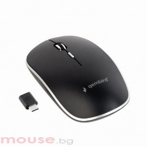 Мишка GEMBIRD MUSW-4BSC-01 Silent wireless optical mouse, черна, Type-C receiver