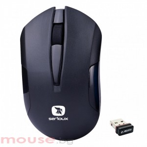 Мишка Drago 300 black 1000DPI wireless serioux AA battery included 