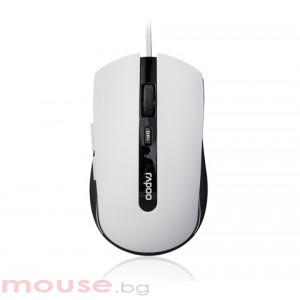 RAPOO N3600 Жичнa оптична мишка, бяла,2000 dpi