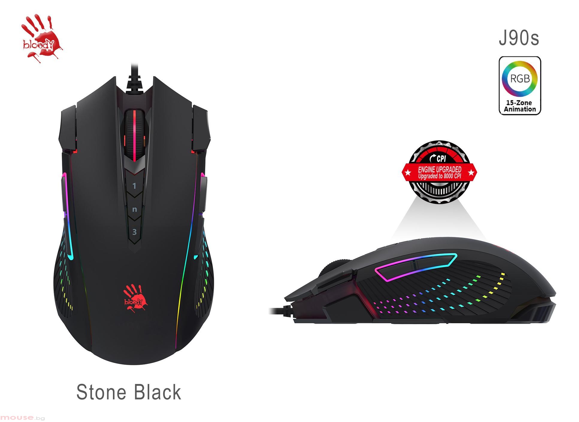 Геймърска мишка Bloody J90s, Оптична, Жична, USB Най-добри цени от ...