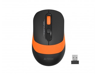 Оптична мишка A4tech FG10S Fstyler, безжична безшумна, Черен/Оранжев