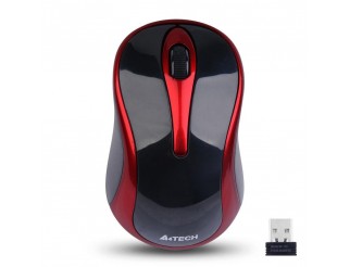 Безжична мишка A4Tech G3-280N-2, V-Track PADLESS, черно/червена, USB