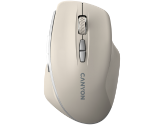 Мишка CANYON MW-21, 2.4 GHz Wireless mouse ,with 7 buttons, DPI 800/1200/1600, Battery: AAA*2pcs,Cosmic Latte,72*117*41mm, 0.075kg