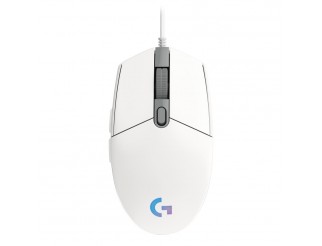 Геймърска мишка Logitech G102 LightSync, RGB, Оптична, Жична, USB, Бяла