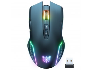 Геймърска мишка Onikuma CW905, Безжична, RGB, 7D, Черен 
