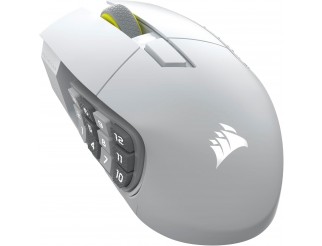 Геймърскa оптична мишка CORSAIR SCIMITAR ELITE WIRELESS SE White, 33000 DPI
