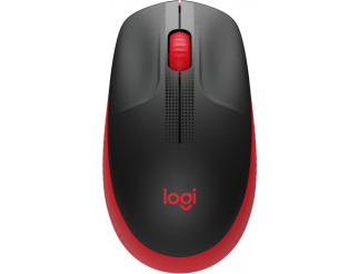 Безжична оптична мишка LOGITECH M190 Full-Size, USB, 1000 dpi, 3 бутона, Червен