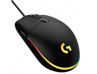 Геймърска мишка Logitech G203, Оптична (8000 dpi), USB, RGB, Черна