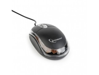 Мишка GEMBIRD MUS-U-01-BKT Optical mouse, USB, черно/прозрачно