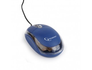 Мишка GEMBIRD MUS-U-01-BT Optical mouse, USB, синьо/прозрачно