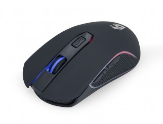 Геймърска мишка GEMBIRD MUSGW-6BL-01 6-button rechargeable wireless RGB  gaming mouse \"Firebolt\", черна