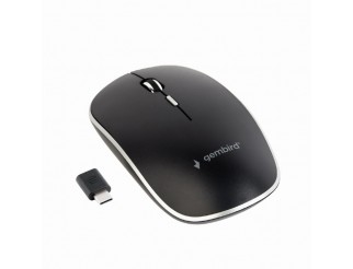 Мишка GEMBIRD MUSW-4BSC-01 Silent wireless optical mouse, черна, Type-C receiver